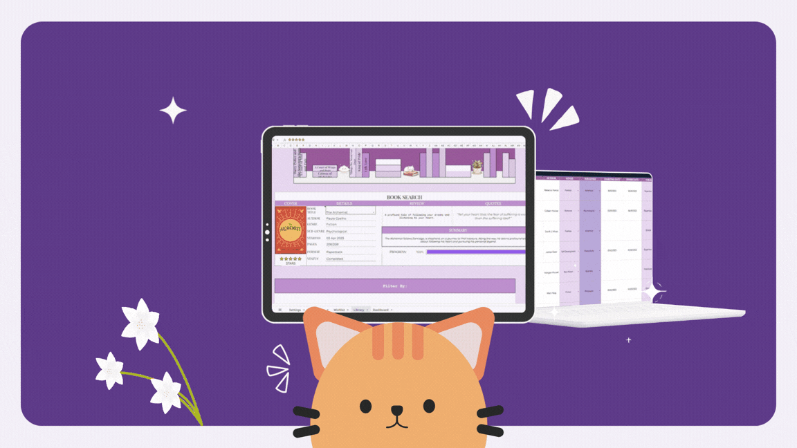 Lavendar TBR Reading Tracker